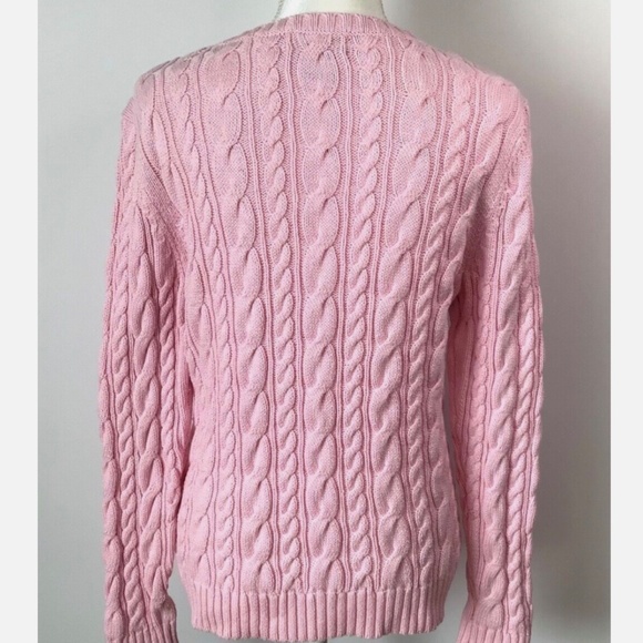 Lands End Cotton Cable Knit Sweater - Picture 7 of 7